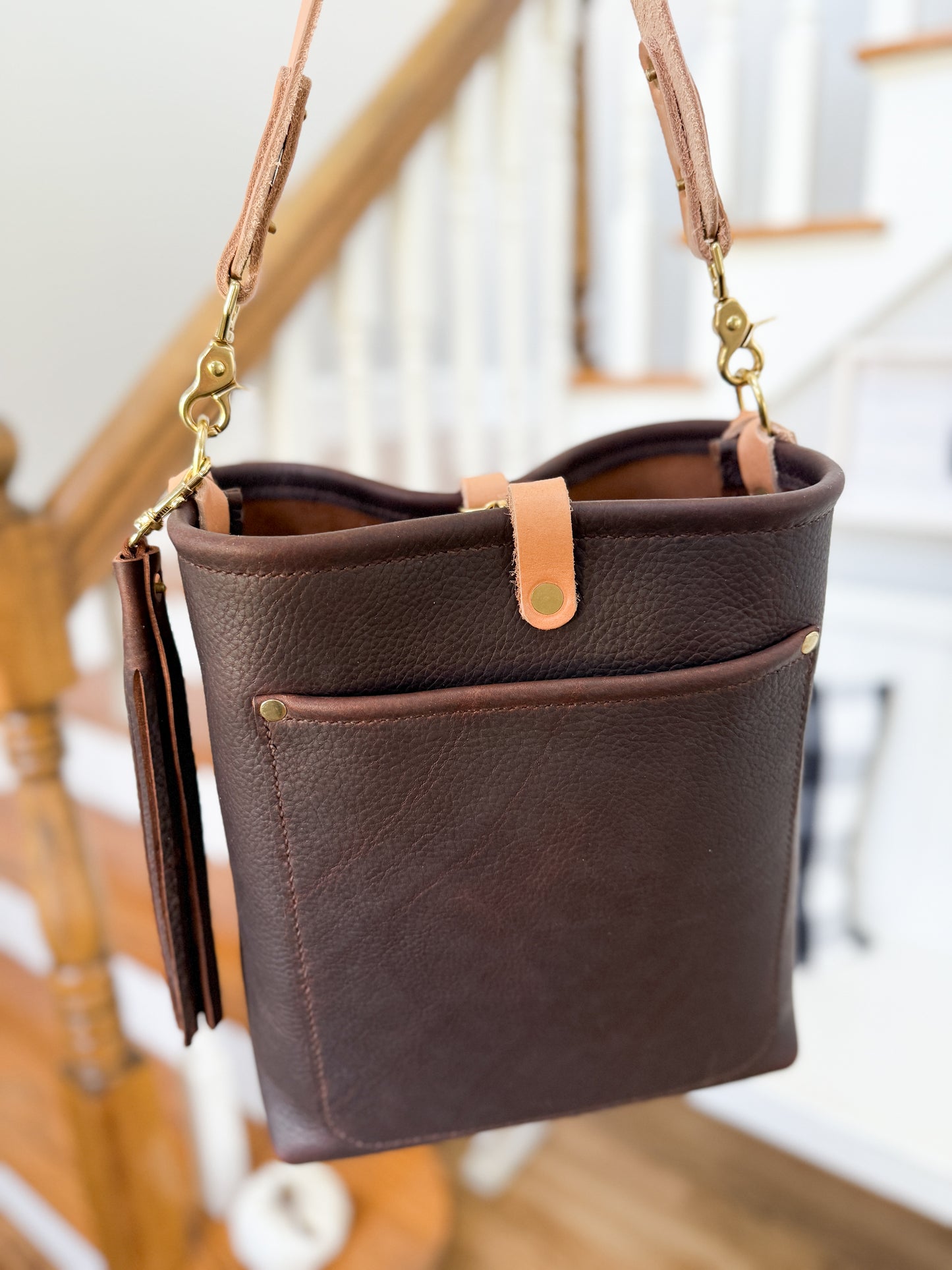 Bennett Bucket in Espresso Kodiak Full Grain Leather