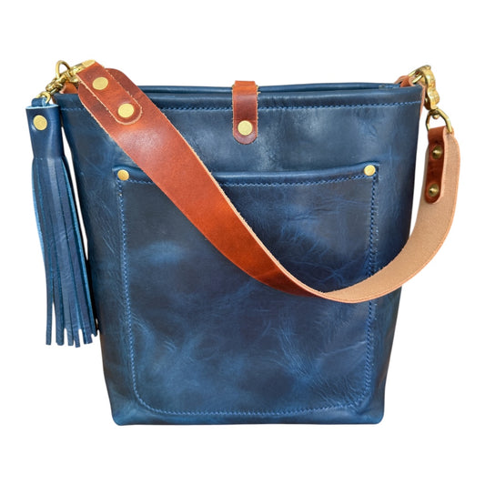 Bennett Bucket in Horween Cobalt Full Grain Leather