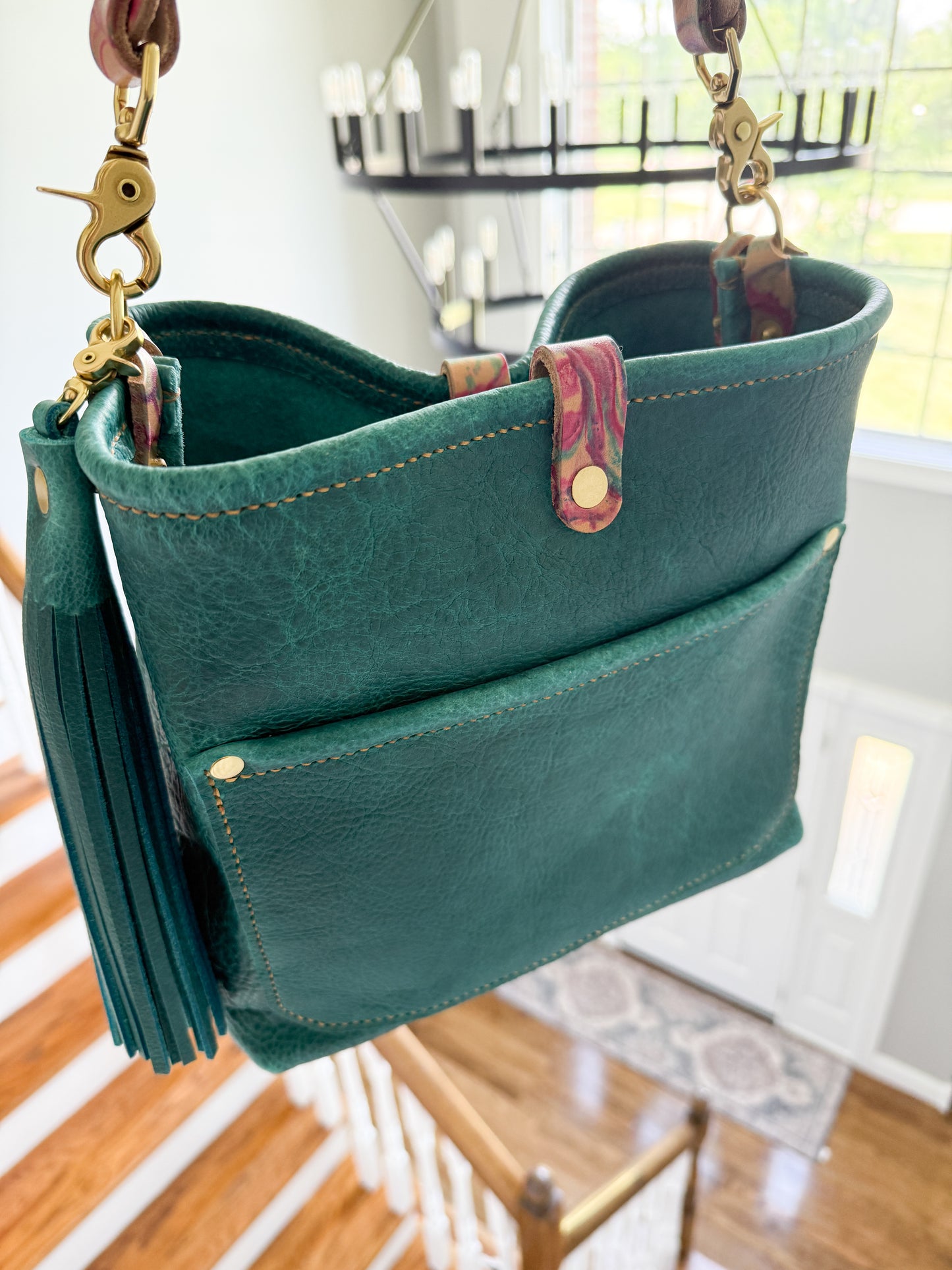 Bennett “shorty” Bucket in Blue Moon Bison w/Candy Strap