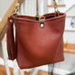 Hobo Bucket in Chestnut Full Grain Bison Leather