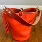 O Ring Bucket Bag in Mandarin Vachetta