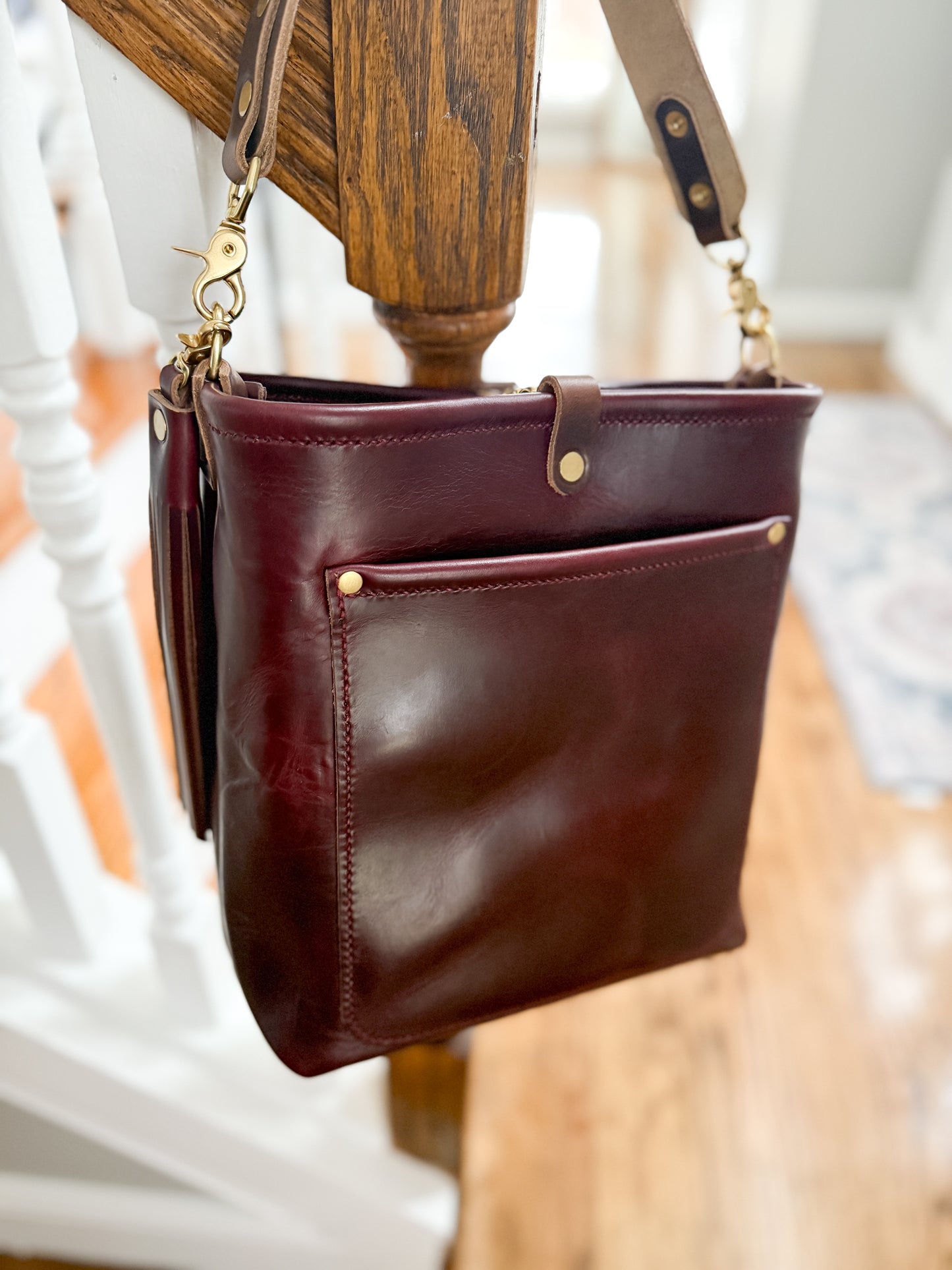 Bennett Bucket in Black Cherry Horween Chromexcel