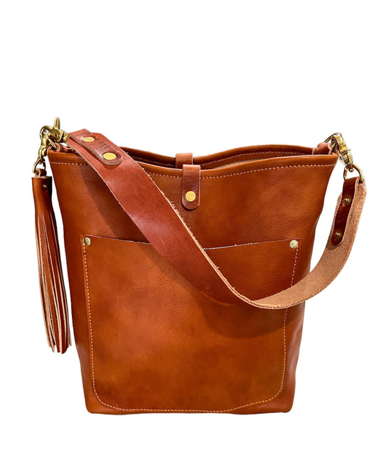 Bennett Bucket in Brown Italian Veg-Tan