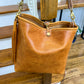 Hobo Bucket in Italian Honey Saffron Vegetable Tan w/Candy Strap