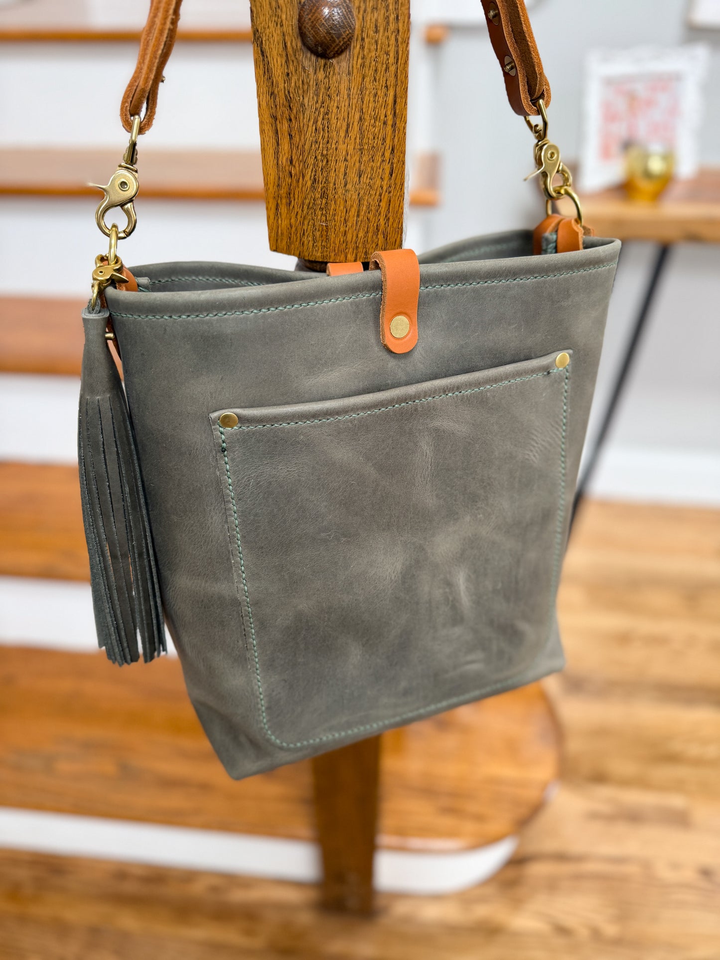 Bennett Bucket in Seagrass Derby Horween