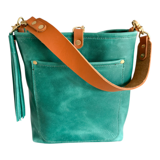 Bennett Bucket in Teal Full Grain Leather