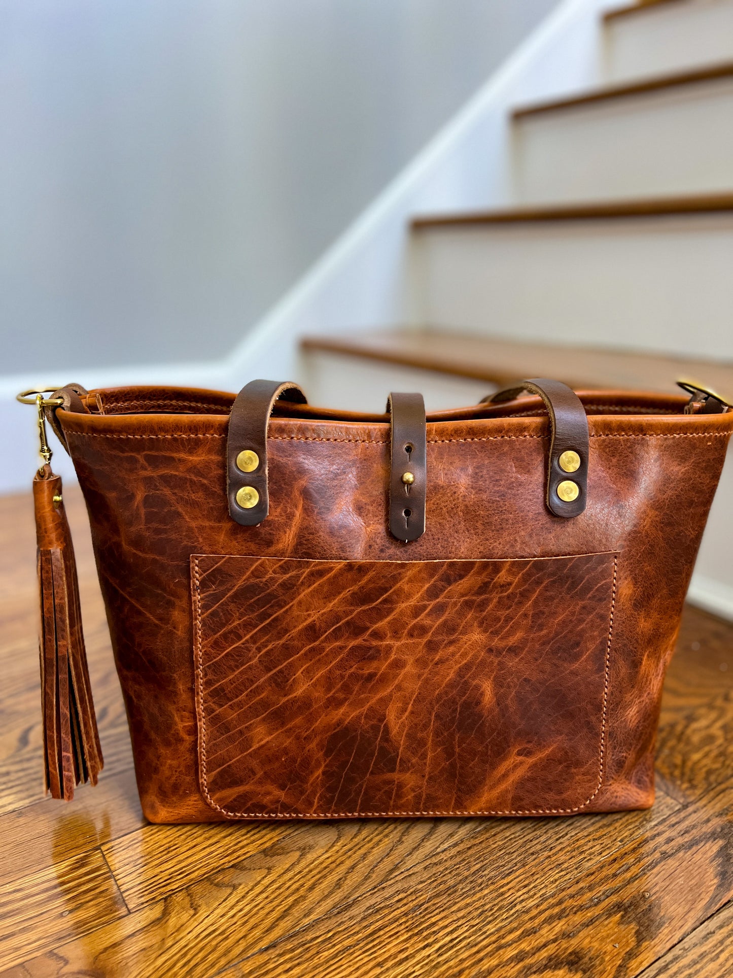 East-West Tote in Maple Glazed Bison