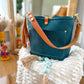 Bennett “shorty” Bucket in Turquoise Vachetta