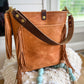 Western Bennett Bucket in Horween Natural Derby w/fringe