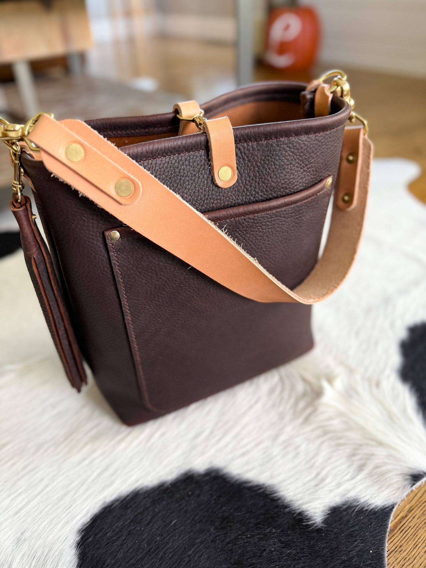 Bennett Bucket in Espresso Kodiak Full Grain Leather