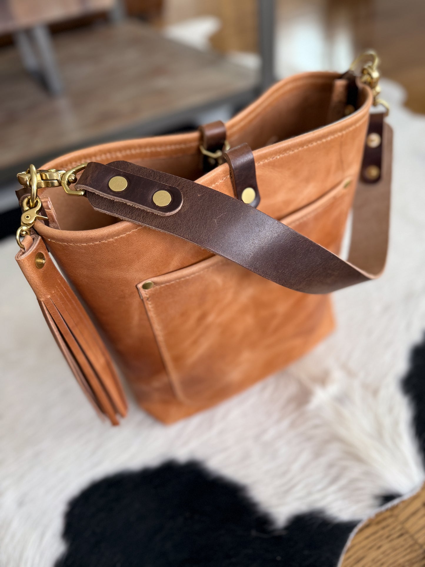 Bennett Bucket in Light Natural Derby Horween