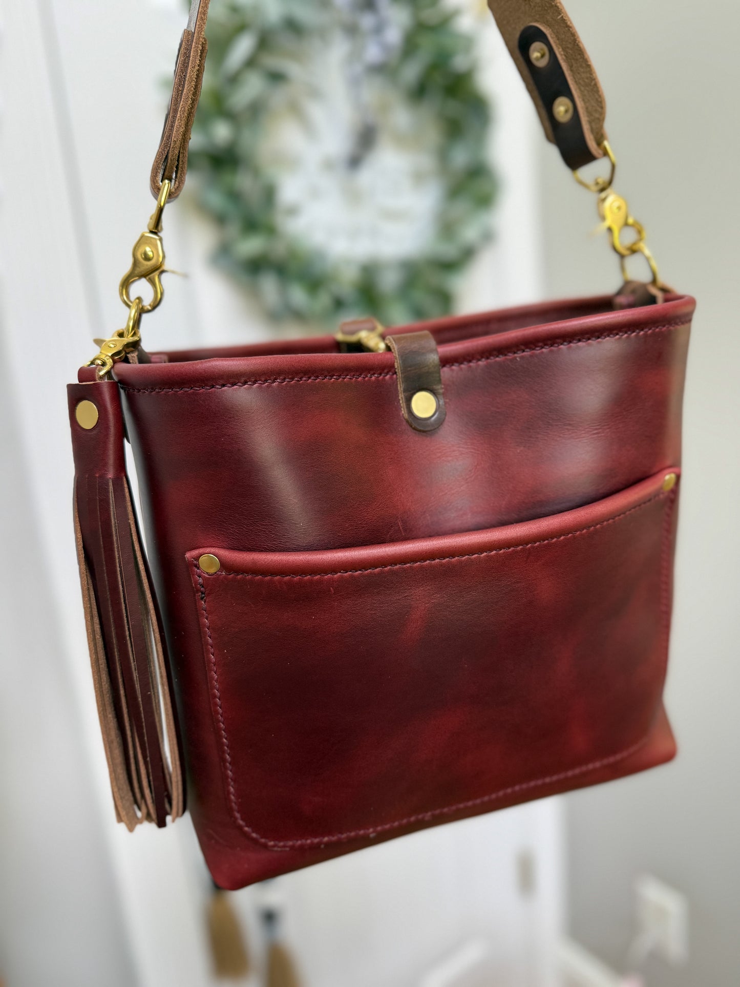 *See Description* Bennett “shorty” Bucket in Burgundy Chromexcel Horween