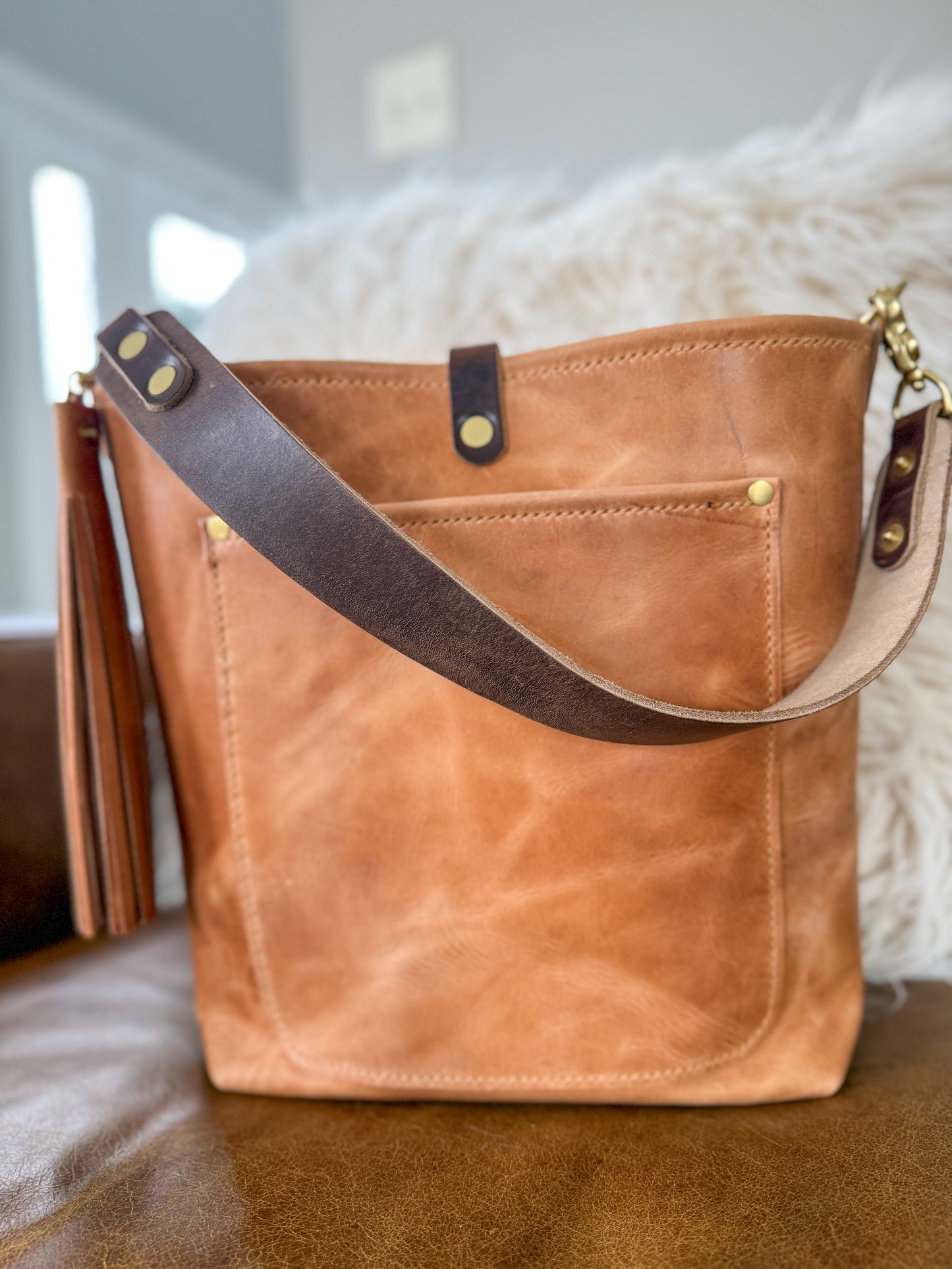 Bennett Bucket in Light Natural Derby Horween