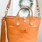 Brookie Medium Crossbody Tote in Natural Italian Full Grain Vegetable Tanned Leather