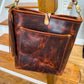 Bennett Bucket in Coffee Full Grain Bison Leather w/Dyed Strap