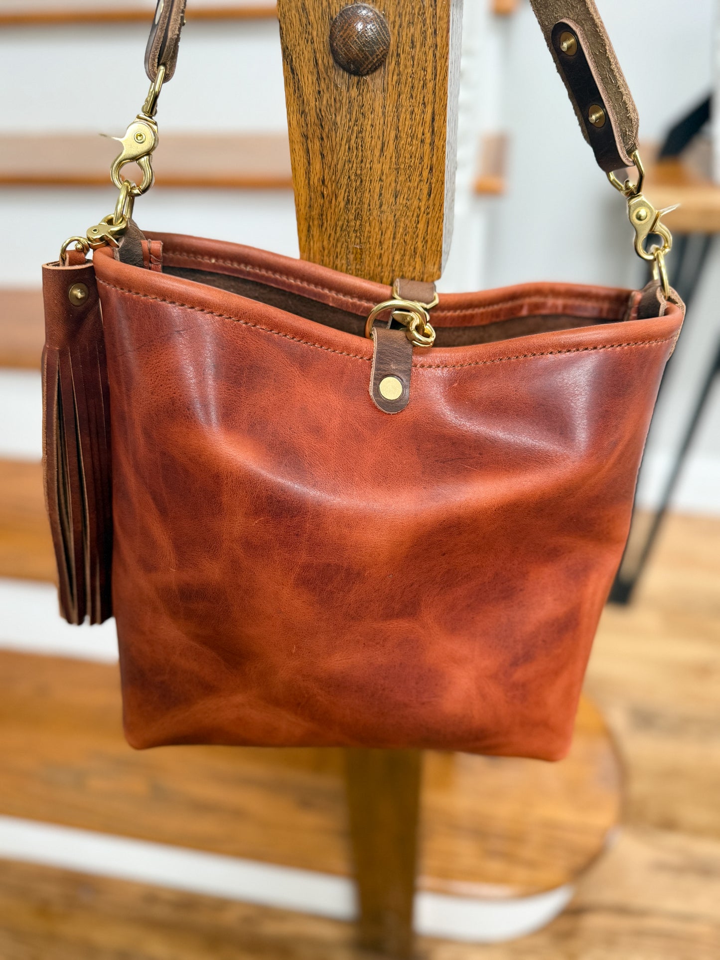 Hobo Bucket in Horween English Tan