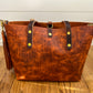 East-West Tote in Full Grain Hot Coals Leather