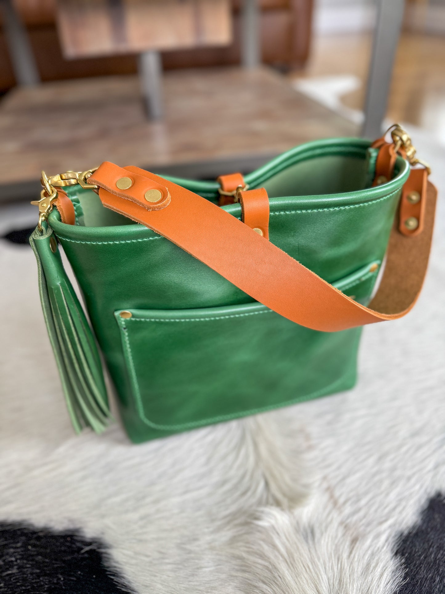 Bennett “shorty” Bucket in Shamrock Green Full Grain Leather