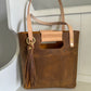 Utility Tote in Tobacco and Vachetta Leather