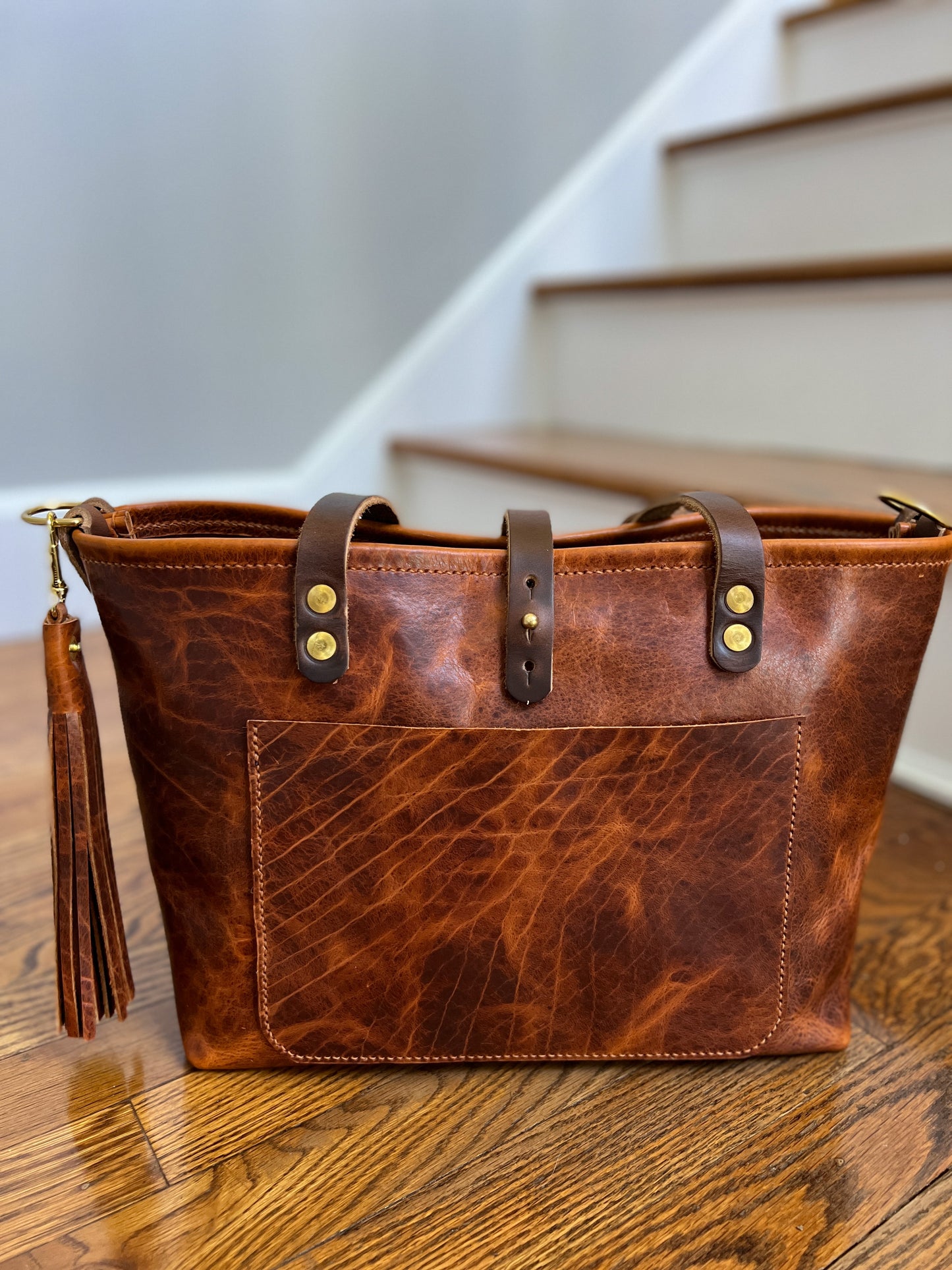 East-West Tote in Maple Glazed Bison