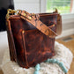 Bennett Bucket in Coffee Full Grain Bison Leather w/Dyed Strap