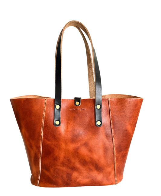 Large Shopper Tote in Horween English Tan Derby Leather