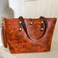 East-West Tote in Full Grain Hot Coals Leather