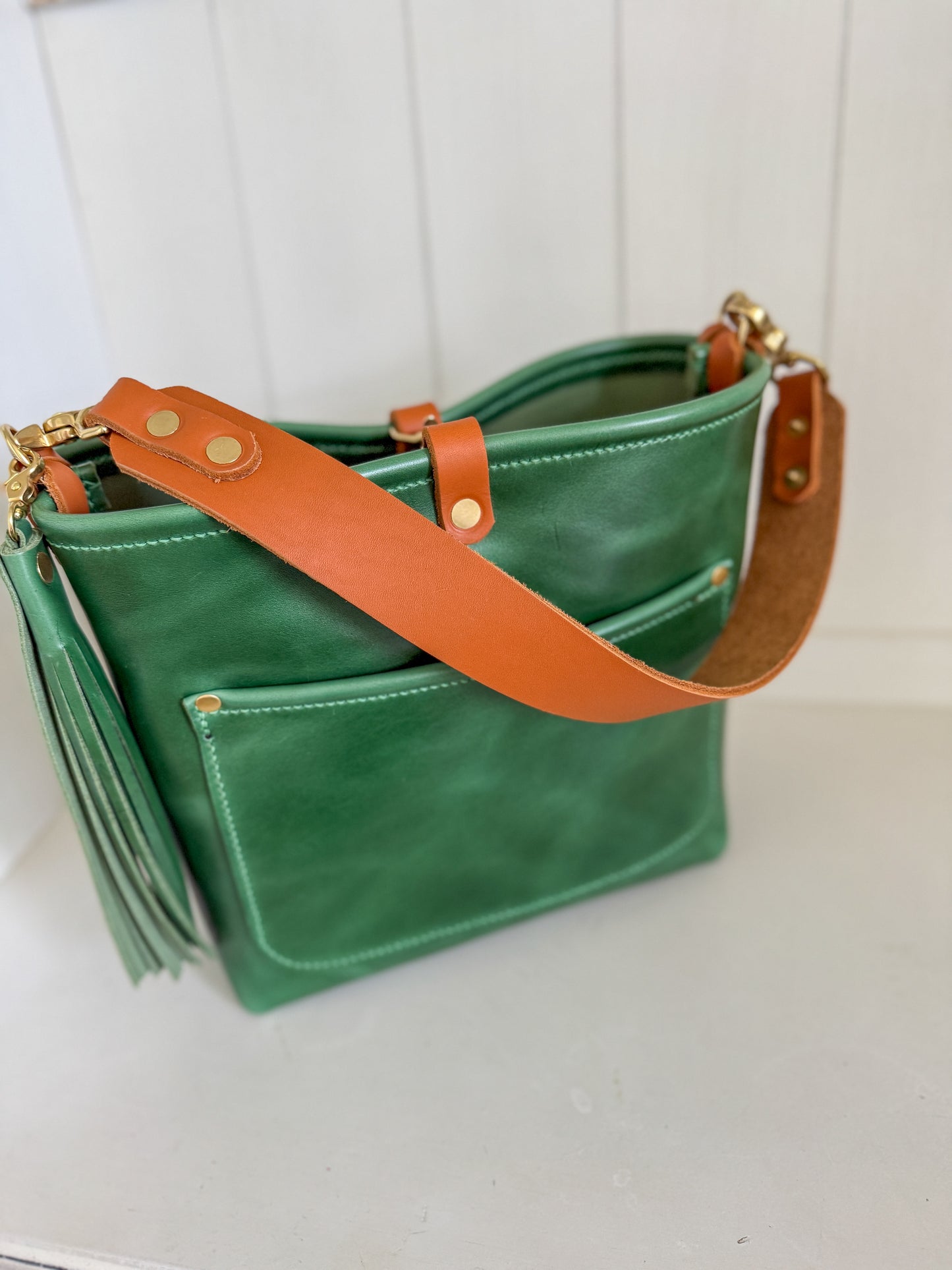 Bennett “shorty” Bucket in Shamrock Green Full Grain Leather