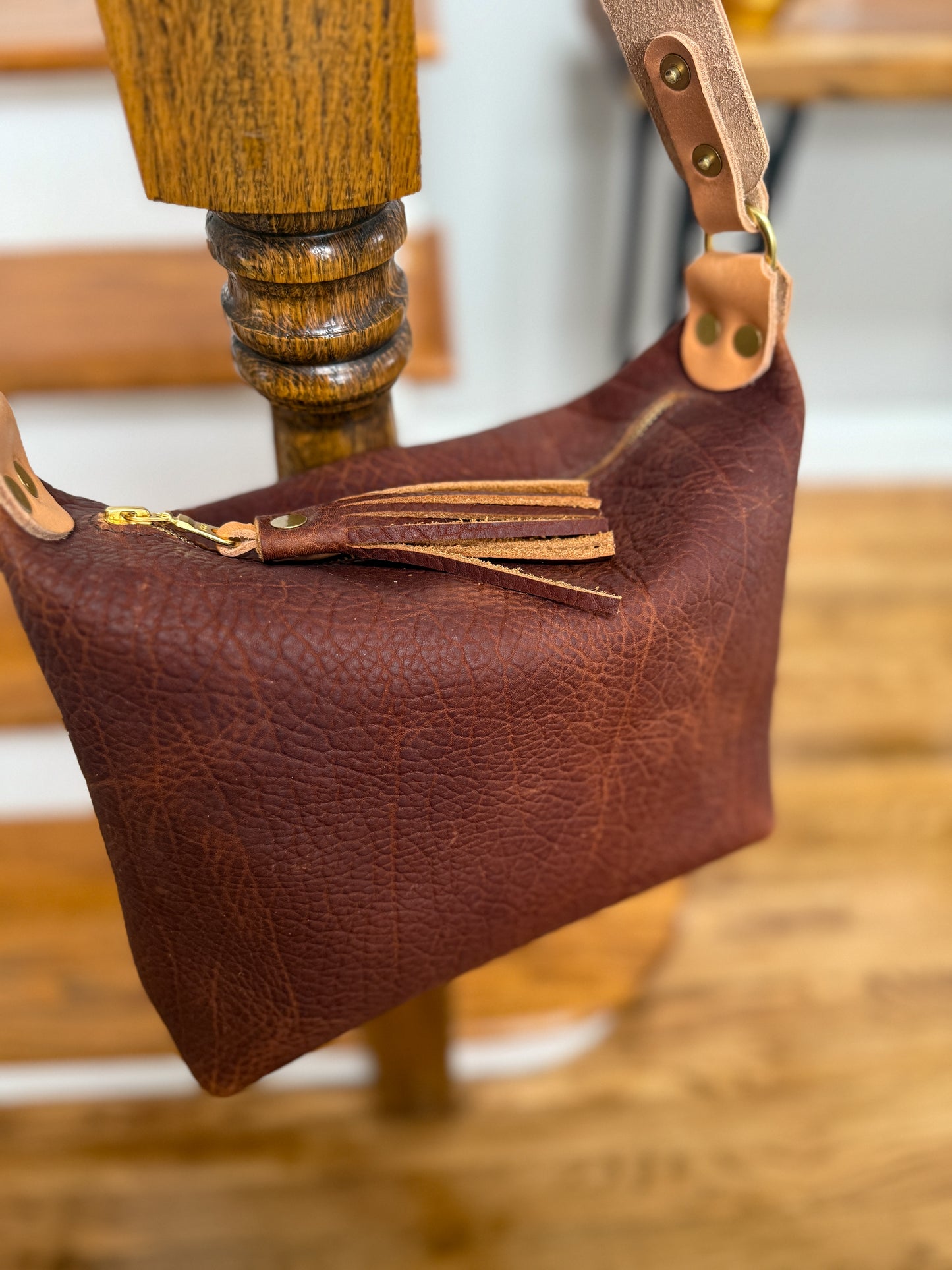 NEW Heidi Hobo Sling in Maple Cherry Shrunken Bison