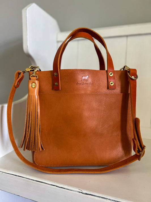 Medium Brookie Tote in Premium Saddle