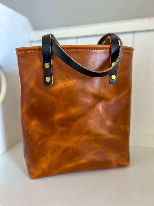 Tall Tote in Butterscotch Horween