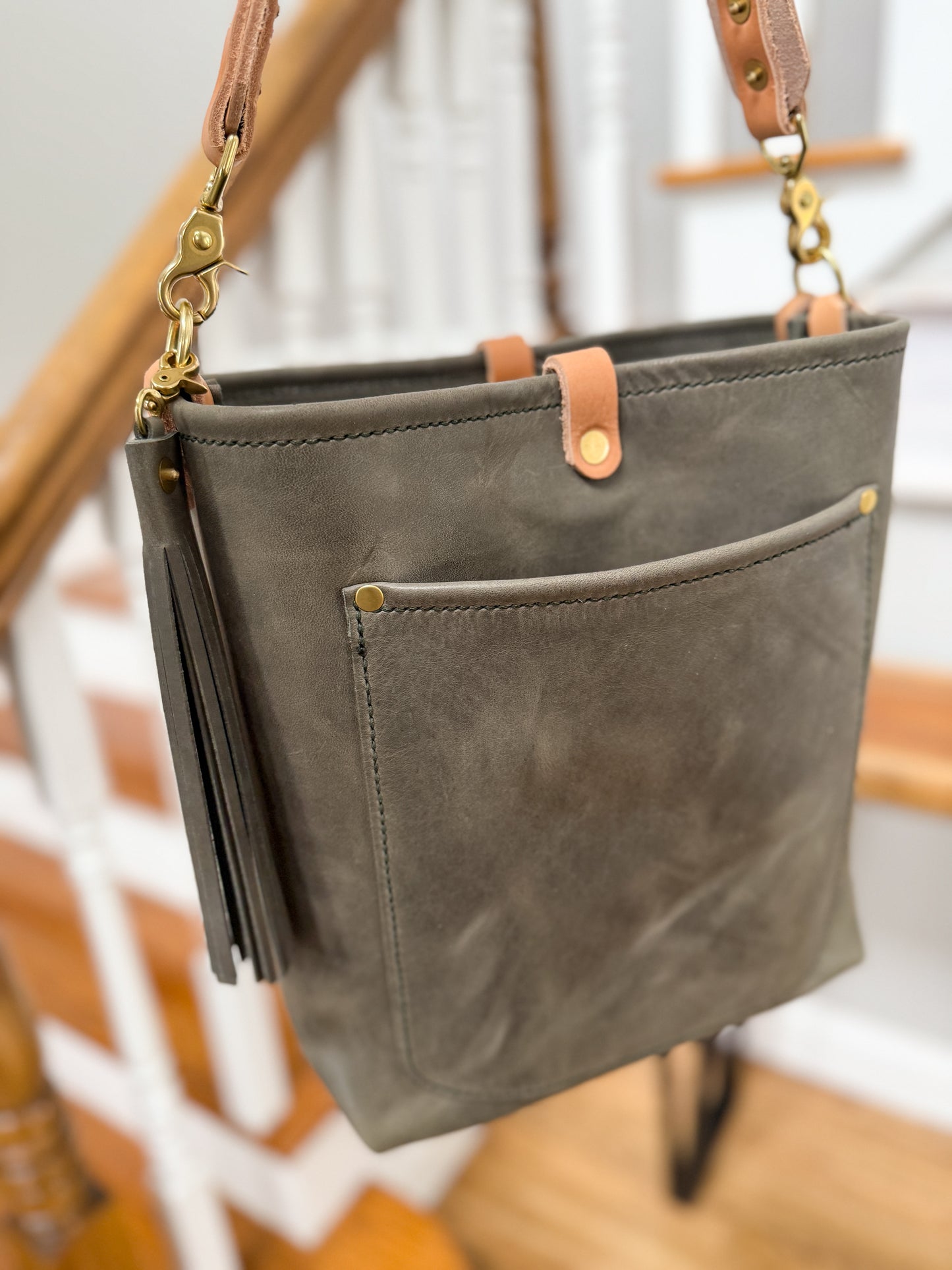 Bennett Bucket in Seagrass Derby Horween
