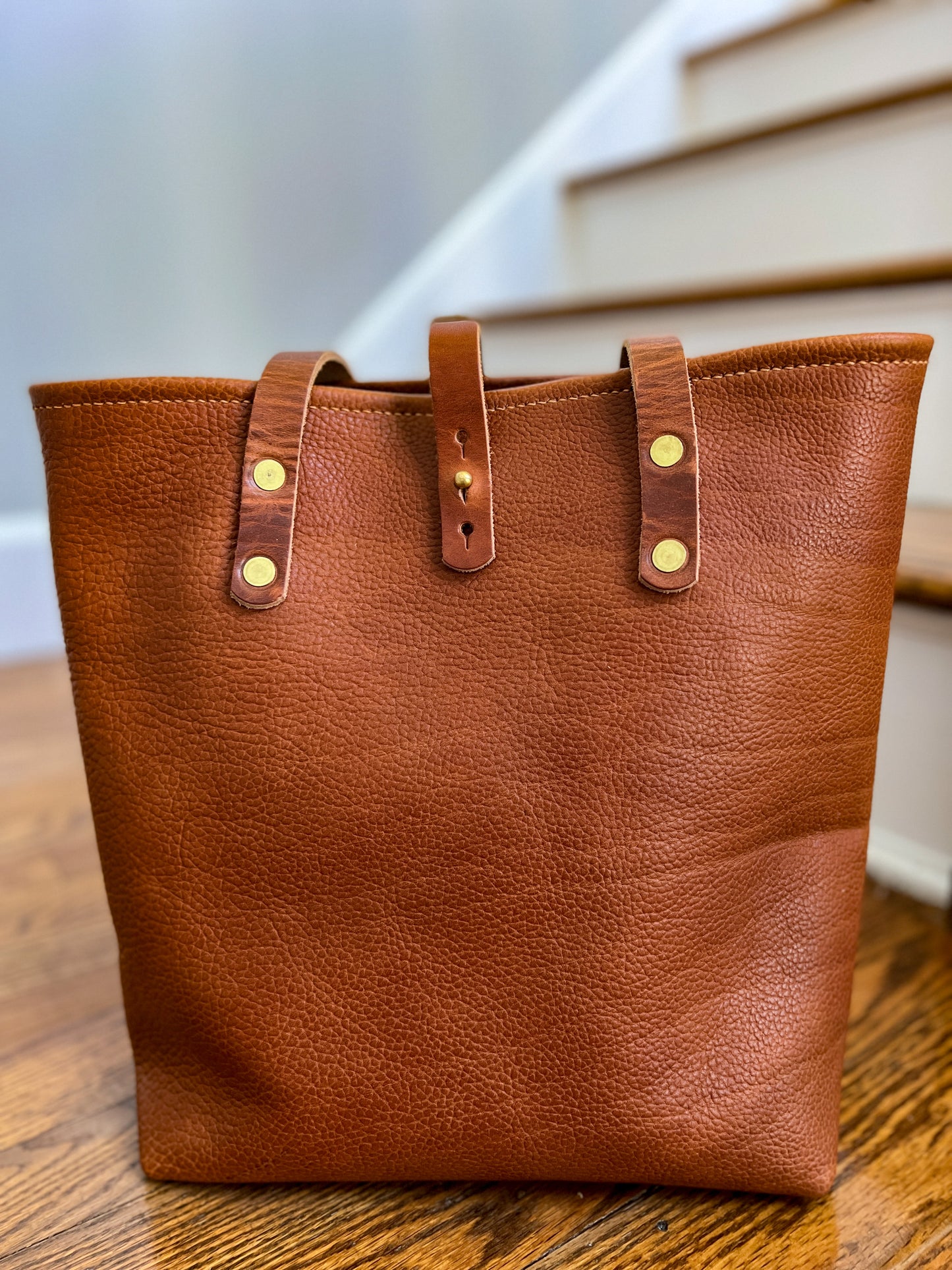 Tall Tote in Horween Montana Cognac