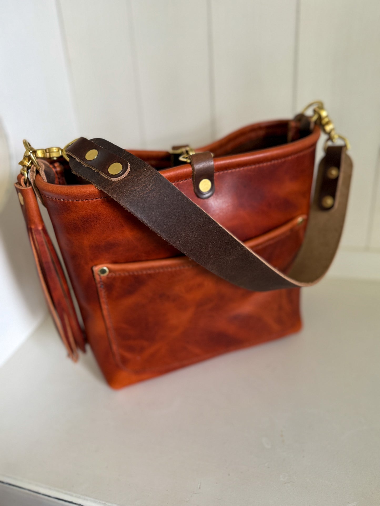 Bennett “shorty” Bucket in Horween English Tan