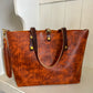 East-West Tote in Full Grain Hot Coals Leather