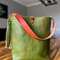 Hobo Bucket in Green Vegetable Tanned Full Grain Leather