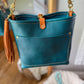 Bennett “shorty” Bucket in Turquoise Vachetta