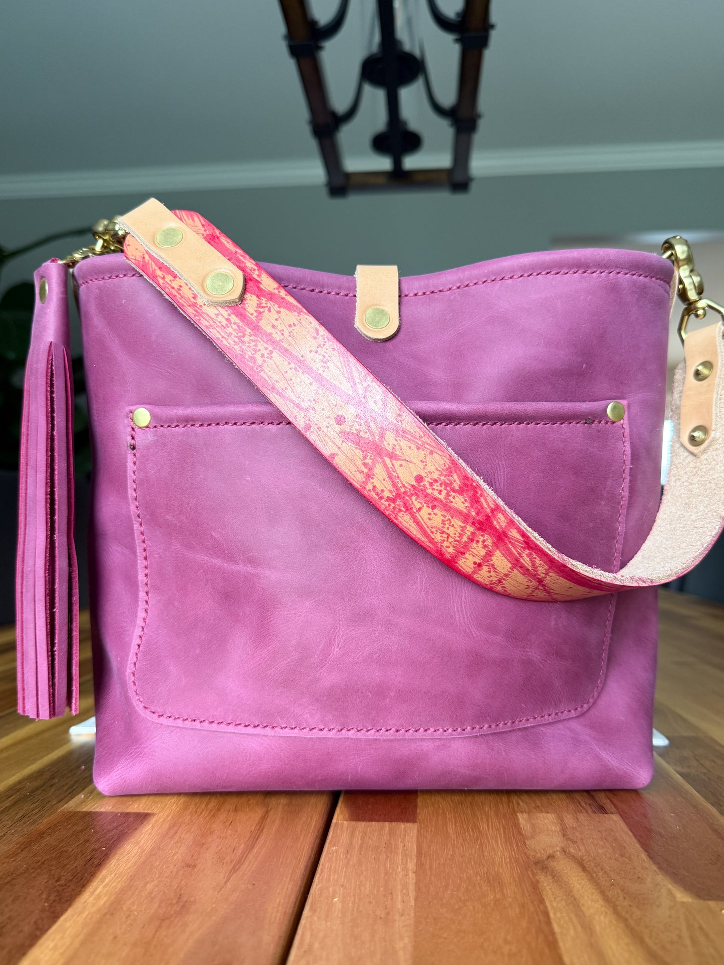 Bennett “shorty” Bucket in Electric Pink Full Grain Leather