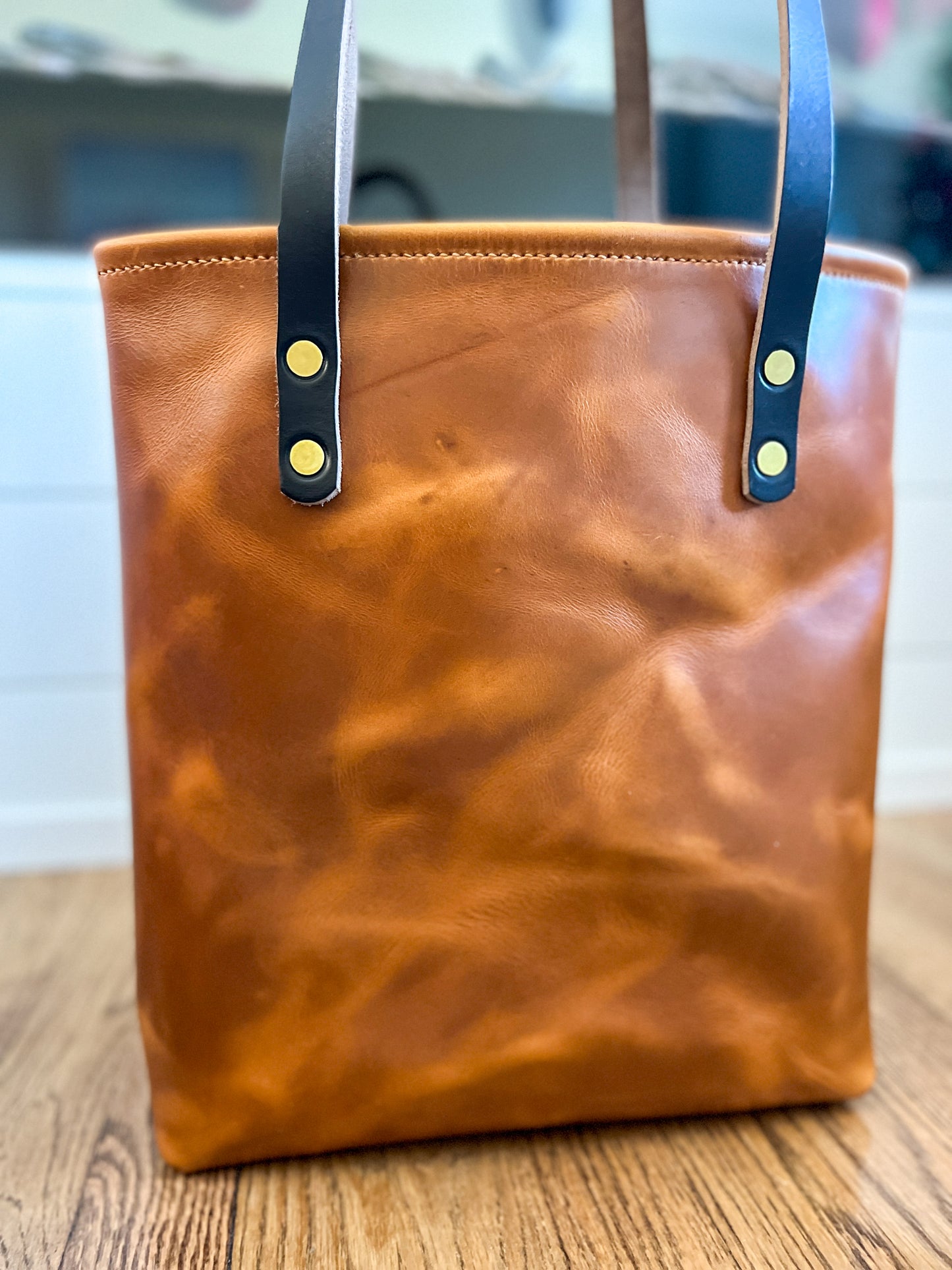 Tall Tote in Butterscotch Horween