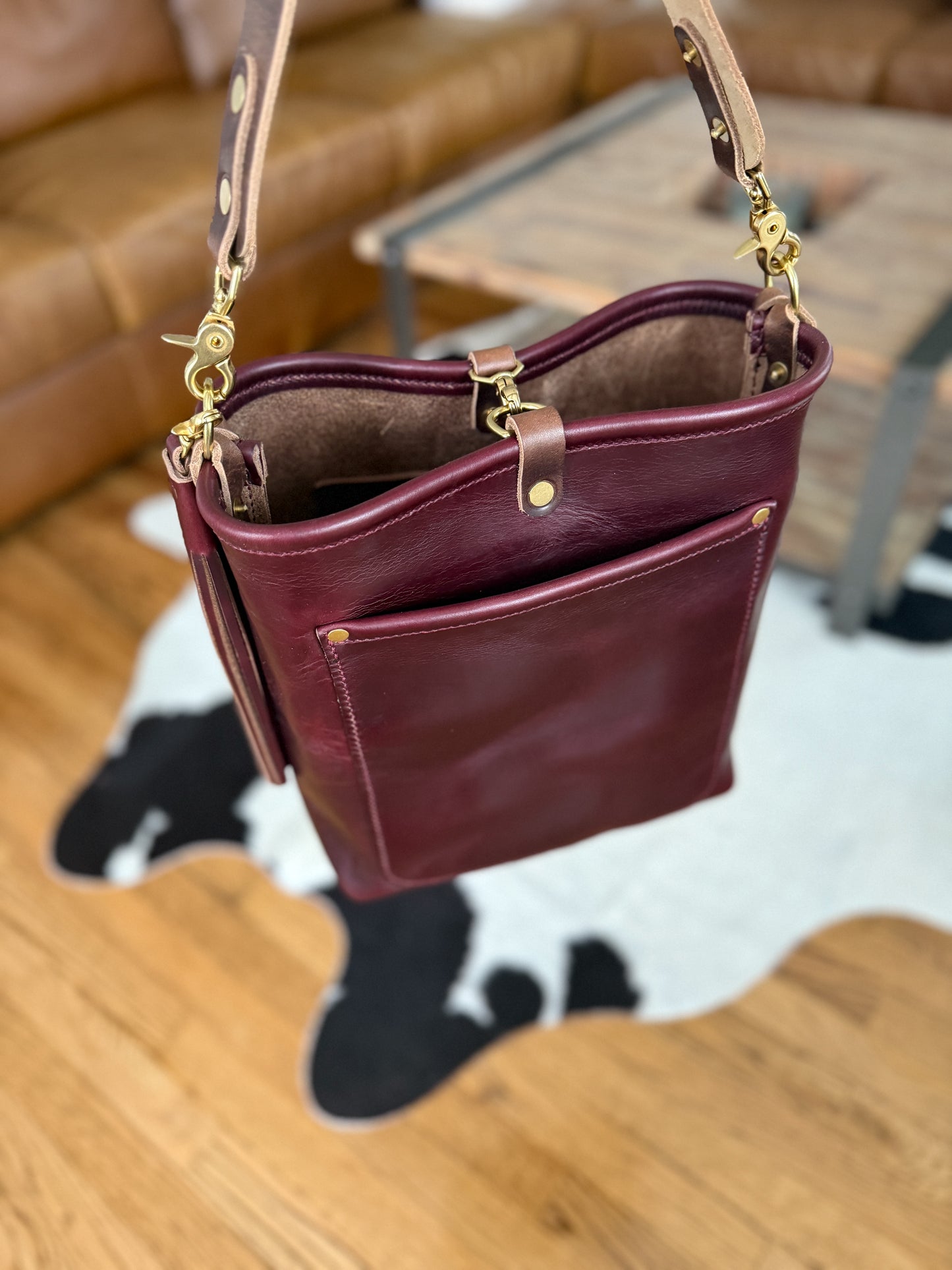 Bennett Bucket in Black Cherry Horween Chromexcel