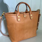 Brookie Medium Crossbody Tote in Natural Italian Full Grain Vegetable Tanned Leather