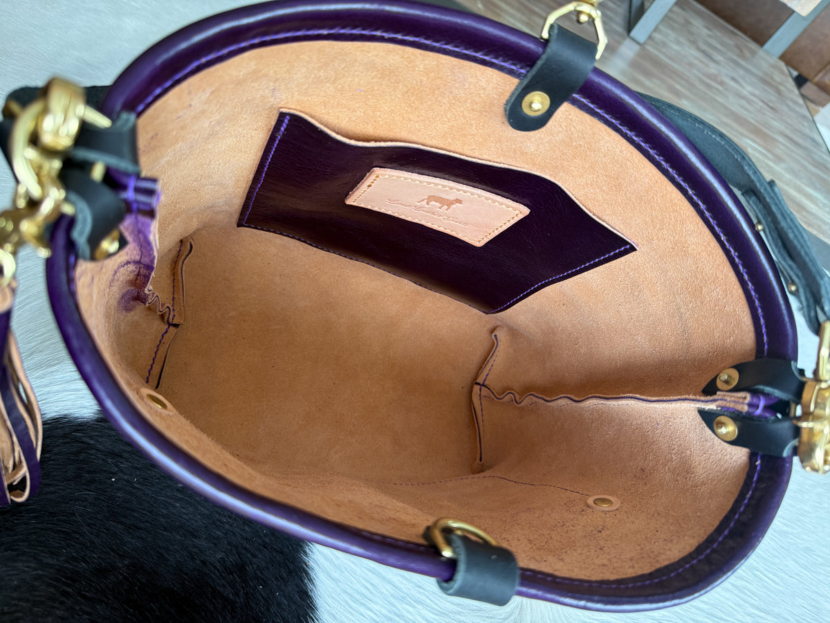 Bennett “shorty” Bucket in Eggplant Cuoio Italian Leather
