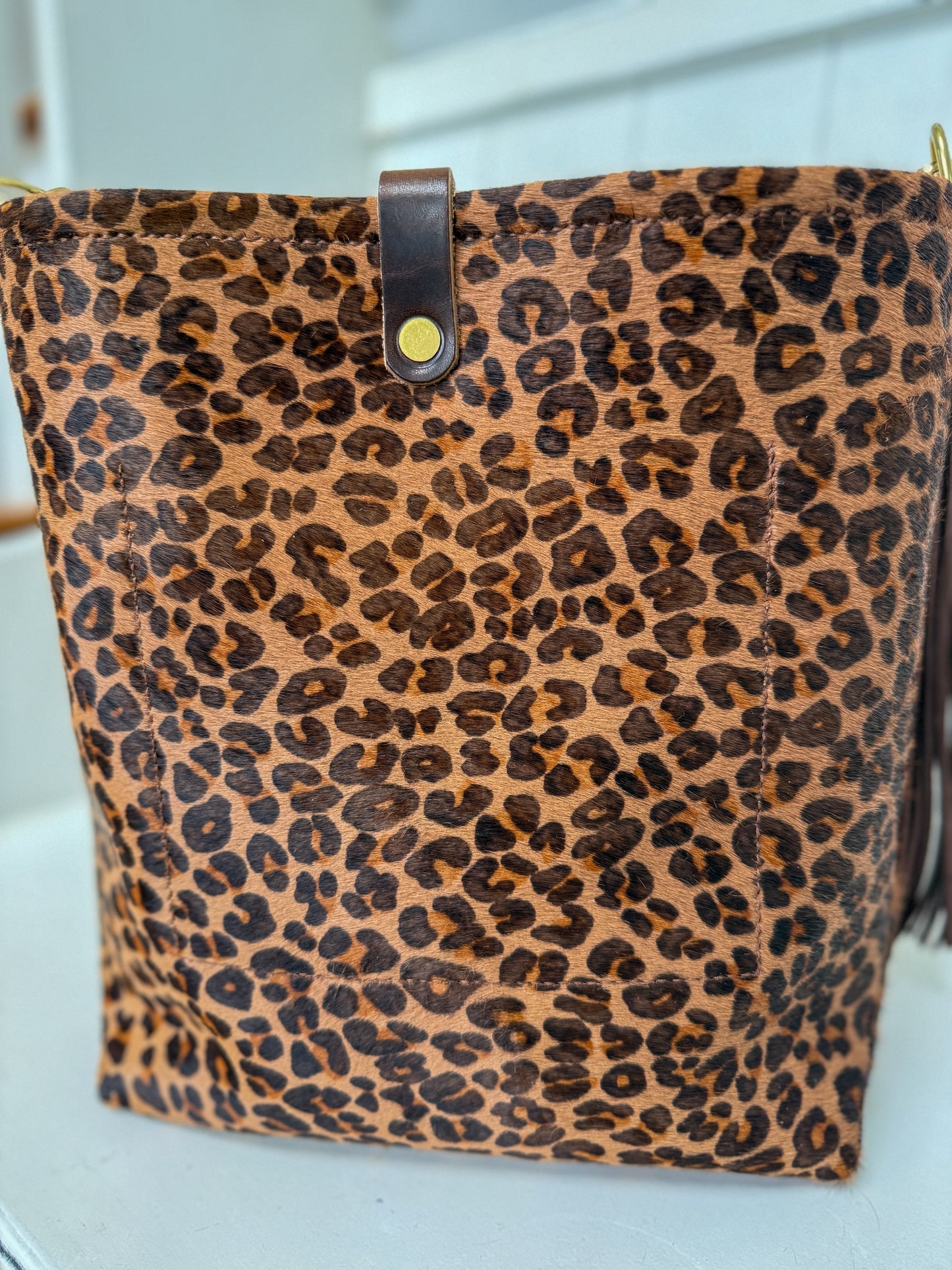 Bennett Bucket in Hair on Hide Cowhide