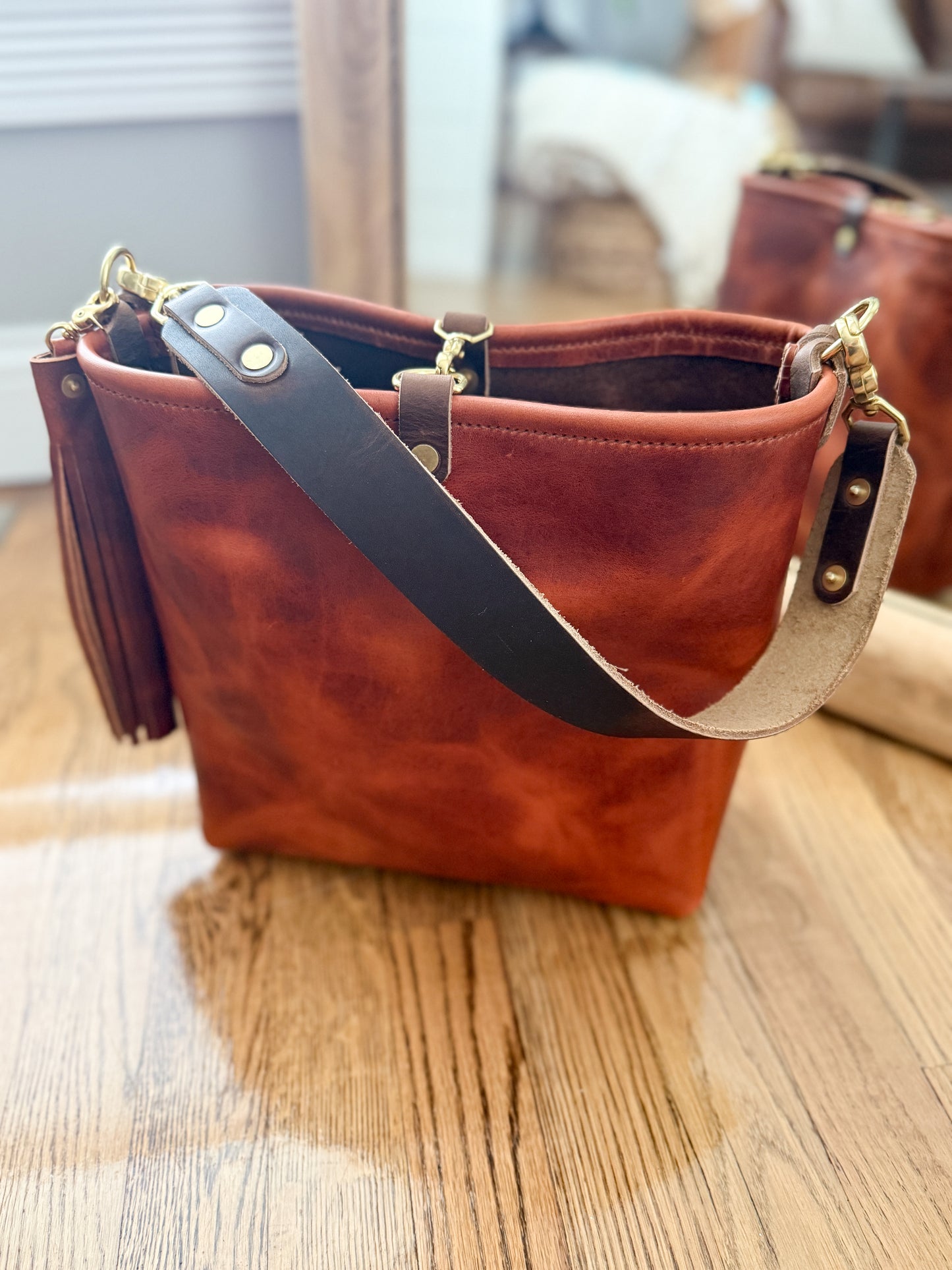 Hobo Bucket in Horween English Tan
