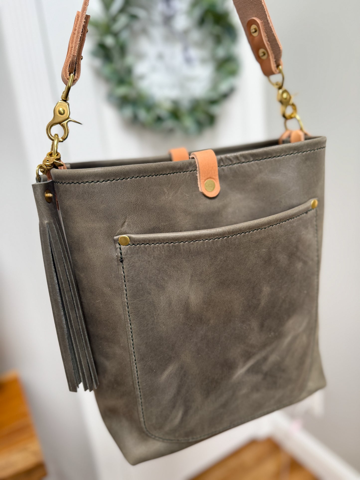 Bennett Bucket in Seagrass Derby Horween