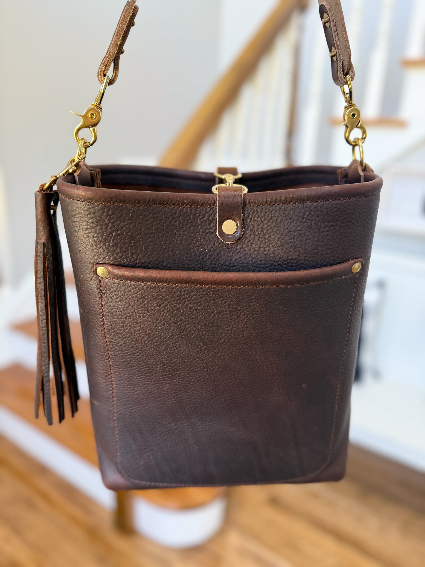 Bennett Bucket in Espresso Kodiak Full Grain Leather