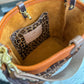 Bennett “shorty” Bucket in Ginger Vachetta w/cowhide pocket