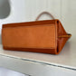 East West Tote in Tawny Full Grain Leather with foot/base