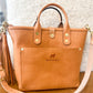 Brookie Medium Crossbody Tote in Natural Italian Full Grain Vegetable Tanned Leather