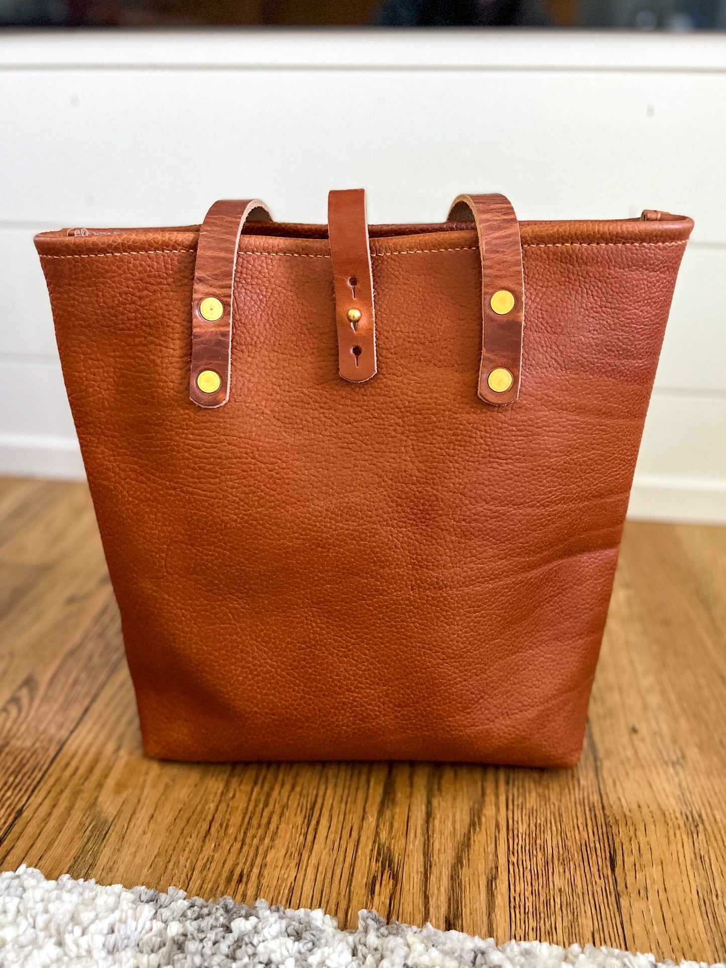 Tall Tote in Horween Montana Cognac